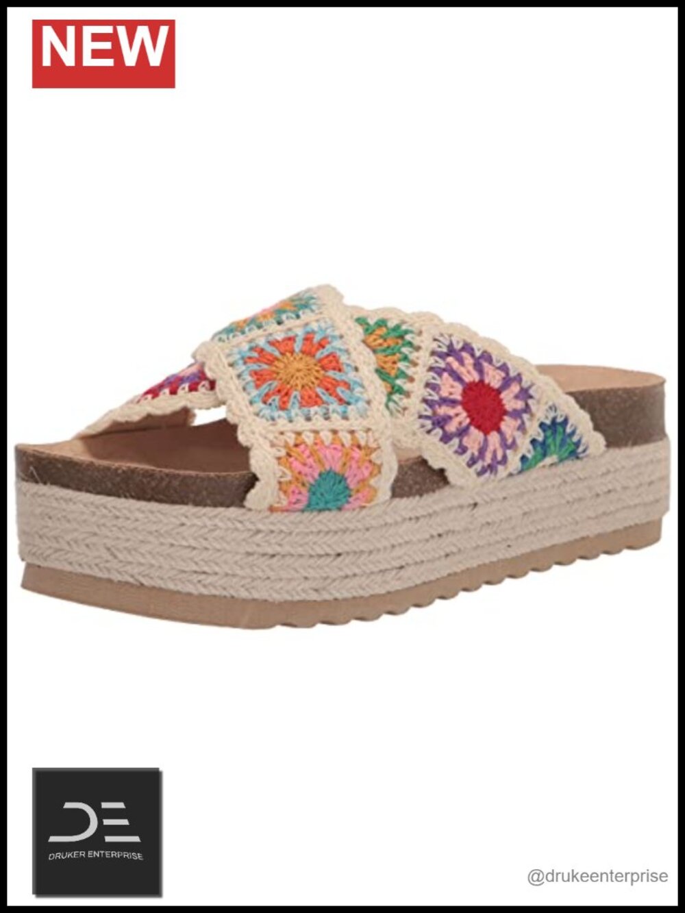 Dirty Laundry Plays Crochet Espadrille Wedge Sandals Women's Platform Cushioned